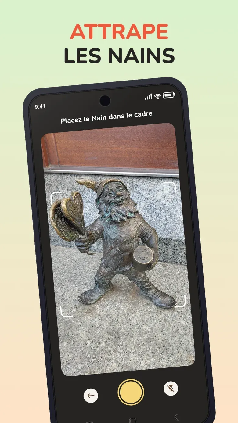 Écran de l’application: ATTRAPE LES NAINS