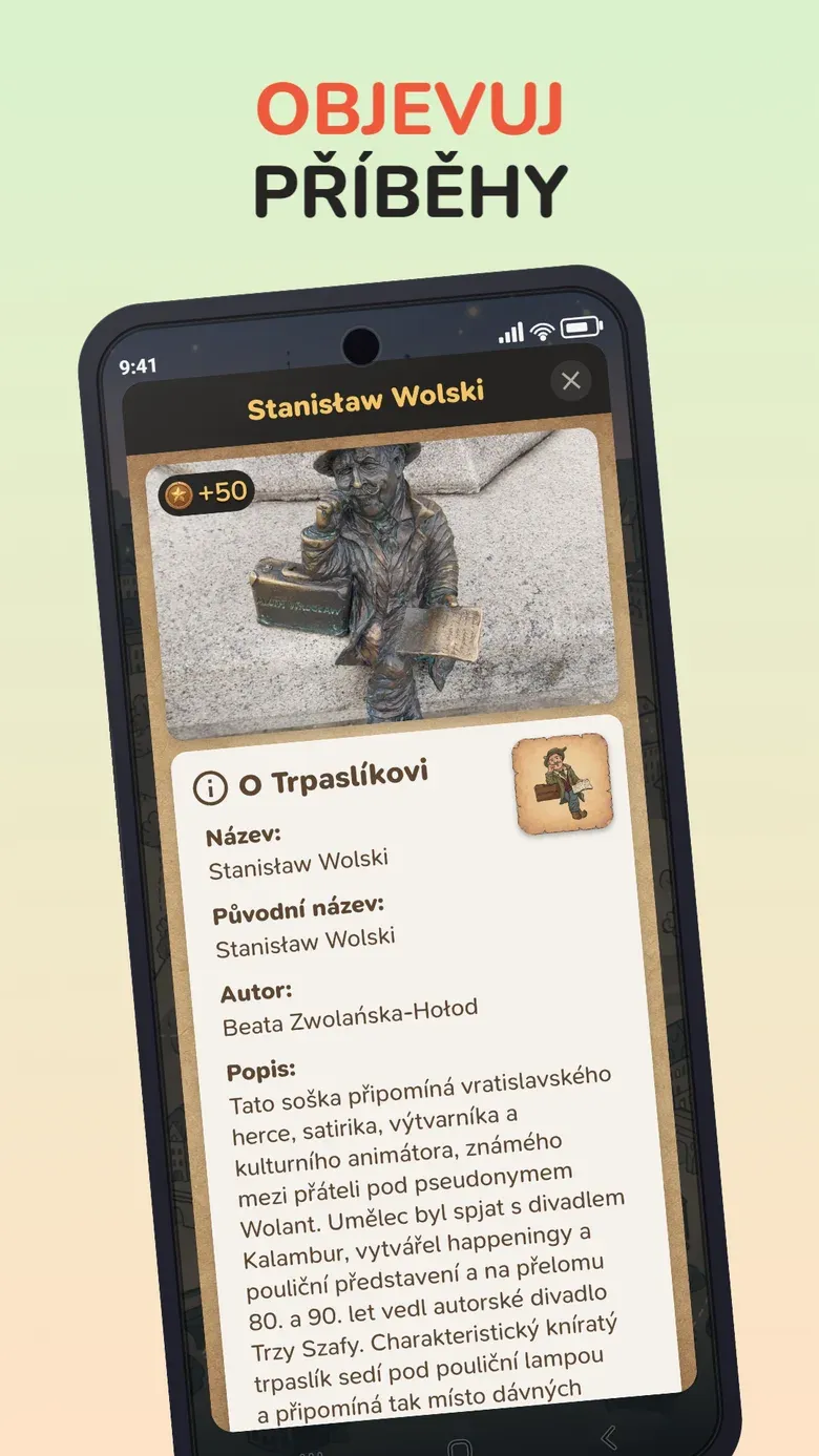 Obrazovka aplikace: Objevuj příběhy