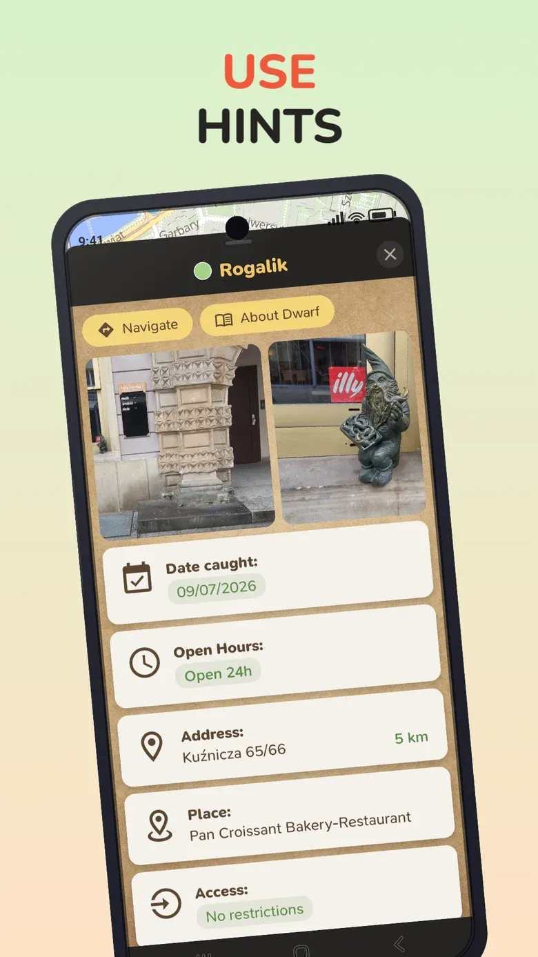 App screen: Use hints